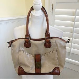 Style & Co Tan & Brown Faux Leather Shoulder Bag